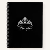 Miss America Silver Tiara Custom Rezept Notebook Notizbuch (Vorderseite)