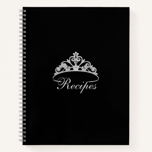 Miss America Silver Tiara Custom Rezept Notebook Notizbuch (Vorderseite)