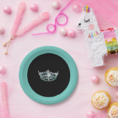 Miss America Stil Aquamarin Crown 7" Paper Tellers Pappteller (Party)