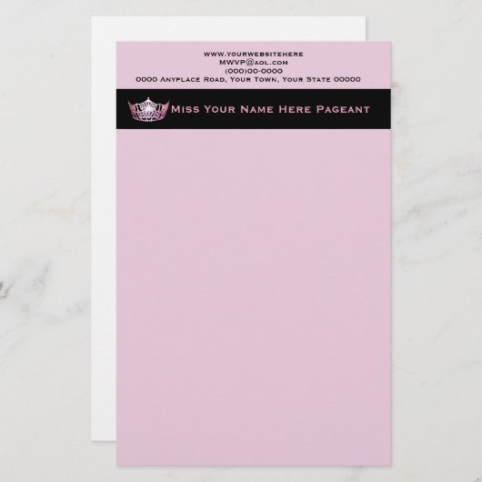 Miss America Stil Custom Letterhead Briefpapier (Vorne/Hinten)