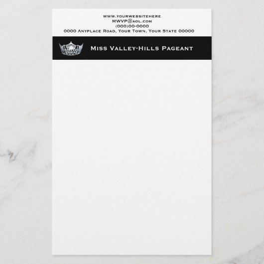 Miss America Stil Custom Letterhead Briefpapier (Vorderseite)