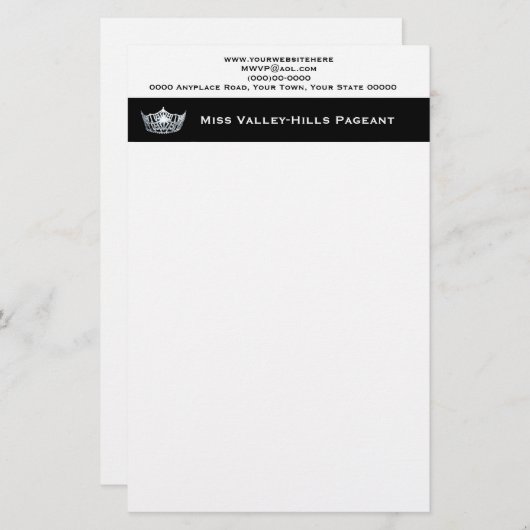 Miss America Stil Custom Letterhead Briefpapier (Vorne/Hinten)