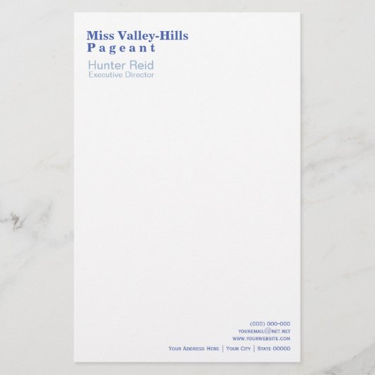 Miss America Stil eindeutig Captioning Stationery Briefpapier (Vorderseite)