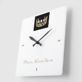 Miss America Stil Gold White Crown Clock Quadratische Wanduhr (Winkel)
