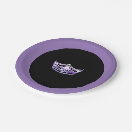 Miss America Stil Lila Crown 7" Paper Tellers Pappteller (Schrägansicht)