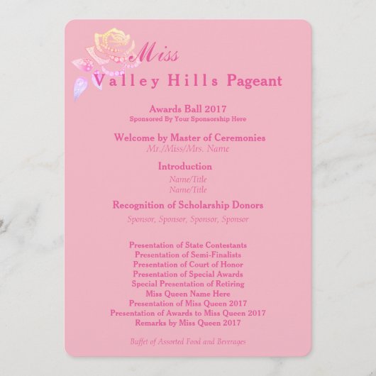 Miss America Style Awards Ball Programs Programm (Vorderseite)