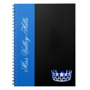 Miss America Style Blue Crown Notebook Notizblock
