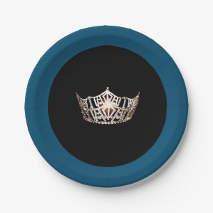 Miss America style Champagne Crown 7" Paper Teller