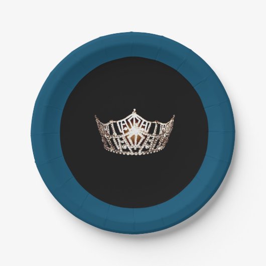 Miss America style Champagne Crown 7" Paper Teller (Vorderseite)