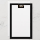 Miss America Style Crown Borders Stationery Briefpapier (Vorne/Hinten)
