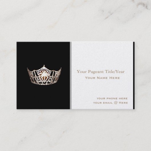 Miss America style Crown Custom Business Cards Visitenkarte (Vorderseite)
