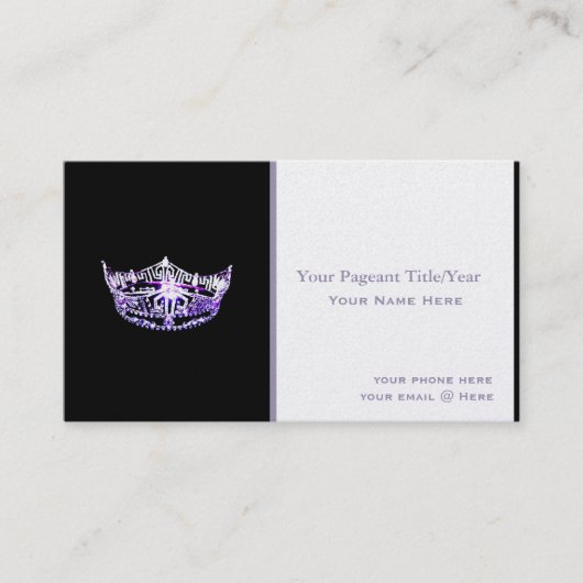 Miss America style Crown Custom Business Cards Visitenkarte (Vorderseite)