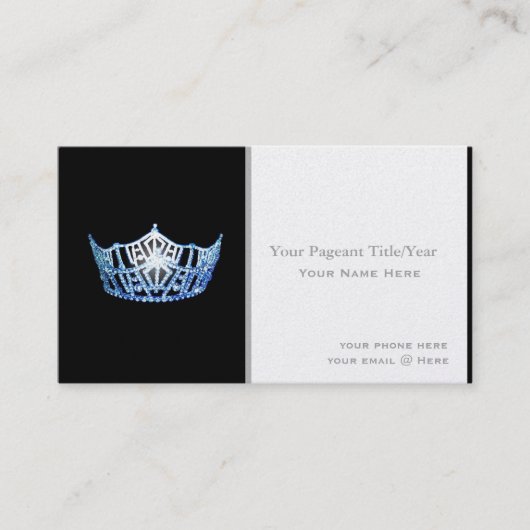 Miss America style Crown Custom Business Cards Visitenkarte (Vorderseite)