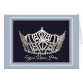 Miss America Style Crown Custom Note Card (Vorderseite (Horizontal))
