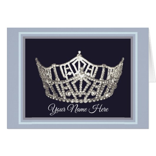 Miss America Style Crown Custom Note Card (Vorderseite (Horizontal))