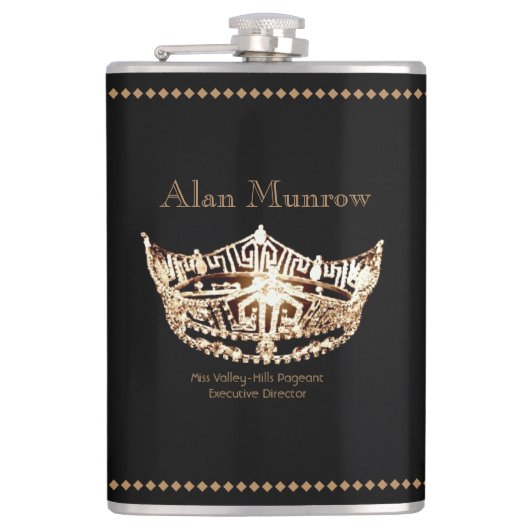 Miss America Style Crown Flask Individuelle Name Flachmann (Vorderseite)