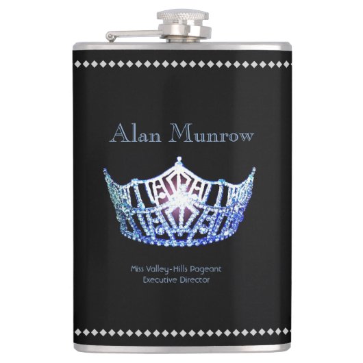Miss America Style Crown Flask Individuelle Name Flachmann (Vorderseite)