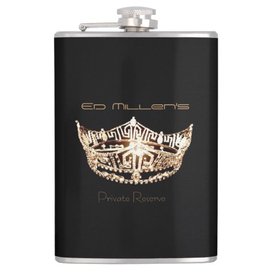 Miss America Style Crown Flask Individuelle Name Flachmann (Vorderseite)