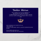 Miss America Style Crown Muschel Save the Date Folieneinladung (Rückseite)