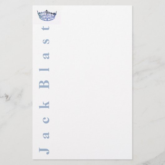 Miss America style Crown Stationery-Blue/White Briefpapier (Vorderseite)