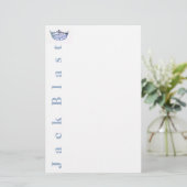 Miss America style Crown Stationery-Blue/White Briefpapier (Stehend Vorderseite)