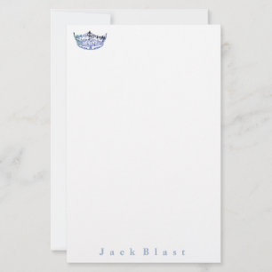 Miss America style Crown Stationery-Blue/White Sto Briefpapier