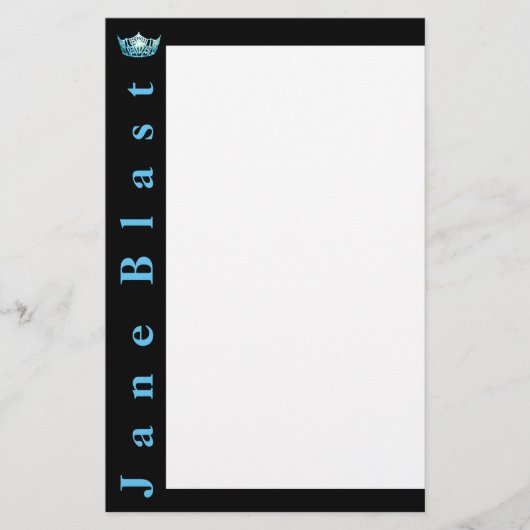 Miss America style Crown Stationery-Turquoise/Was Briefpapier (Vorderseite)