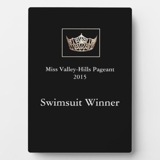 Miss America style Custom Awards Plaque Fotoplatte (Vorderseite)