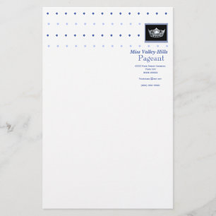 Miss America style Diamond & Crown Stationery Briefpapier