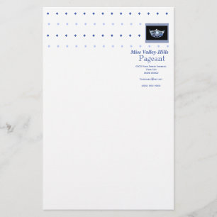 Miss America style Diamond & Crown Stationery Briefpapier