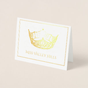 Miss America Style Foil Crown Note Card Folienkarte
