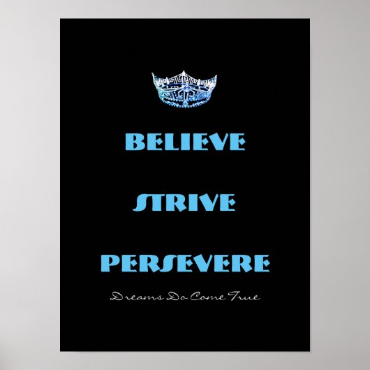 Miss America Style Glaube Strive Crown Poster (Vorne)