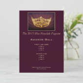 Miss America Style Gold Crown Awards Ball Card (Stehend Vorderseite)