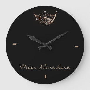 Miss America Style Gold Crown Clock Große Wanduhr