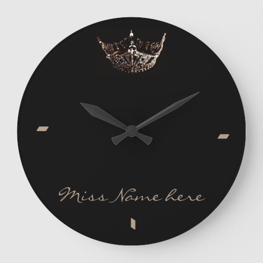 Miss America Style Gold Crown Clock Große Wanduhr (Vorderseite)