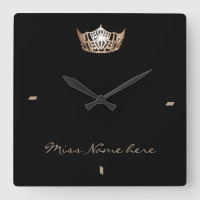 Miss America Style Gold Crown Clock