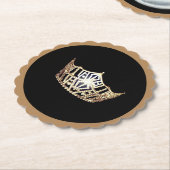 Miss America Style Gold Crown Sclpd Paper Unterset Untersetzer (angewinkelt)