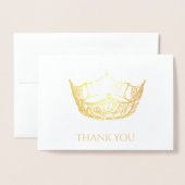 Miss America Style Gold Foil Crown Danke Karte (Vorderseite mit Umschlag)