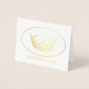 Miss America Style Gold Foil Crown Note Card Sm Folienkarte