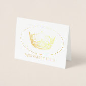 Miss America Style Gold Foil Crown Note Card Sm Folienkarte (Vorderseite)