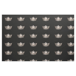 Miss America Style Large Crown Muster Fabric Stoff