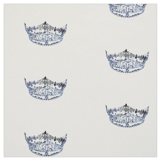 Miss America Style Large Crown Muster Fabric Stoff (Muster)