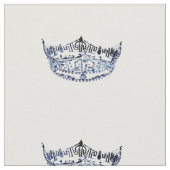 Miss America Style Large Crown Muster Fabric Stoff (Nahaufnahme)