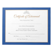 Miss America style Pageant Certificates-Achievment Notizblock (Vorderseite)