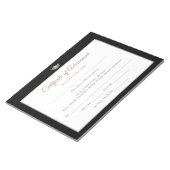 Miss America style Pageant Certificates-Achievment Notizblock (angewinkelt)