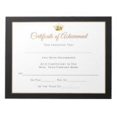 Miss America style Pageant Certificates-Achievment Notizblock (Vorderseite)