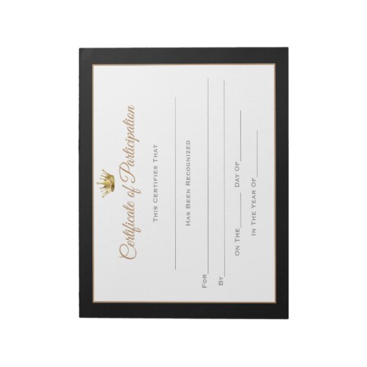 Miss America style Pageant Certificates-particptt Notizblock (Rotiert)