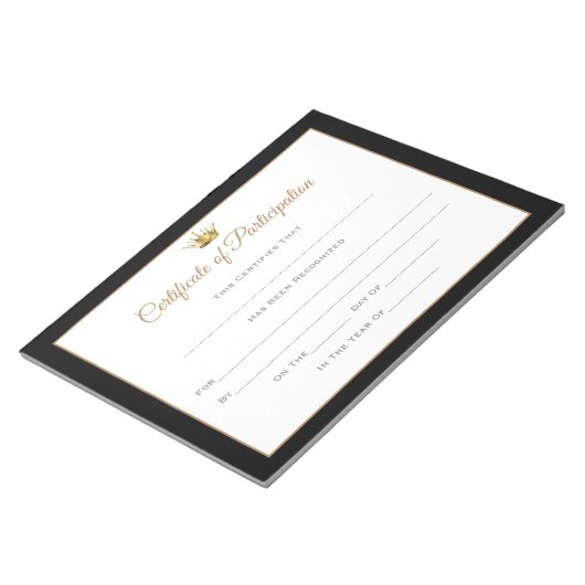 Miss America style Pageant Certificates-particptt Notizblock (angewinkelt)