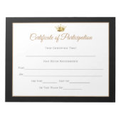 Miss America style Pageant Certificates-particptt Notizblock (Vorderseite)