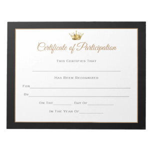 Miss America style Pageant Certificates-particptt Notizblock